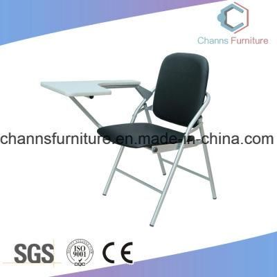Black Fabric Surfacce Floding Furniture Student Training Chair with Writing Pad