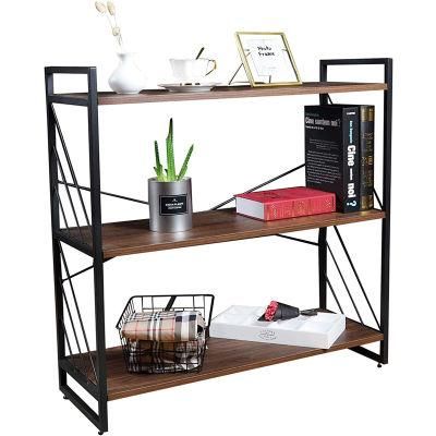 Simple and Easy to Assemble American Iron and Wood Storage Bookshelf 0359
