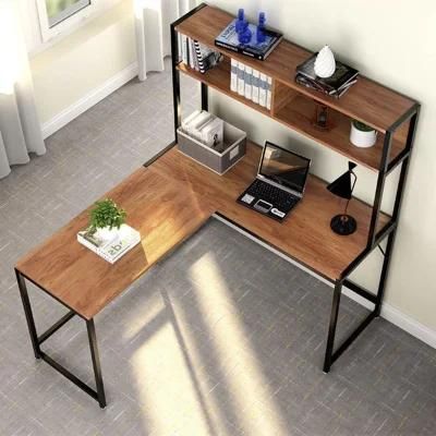 Simple Household L-Shaped Steel-Wood Custom Corner Desk 0344