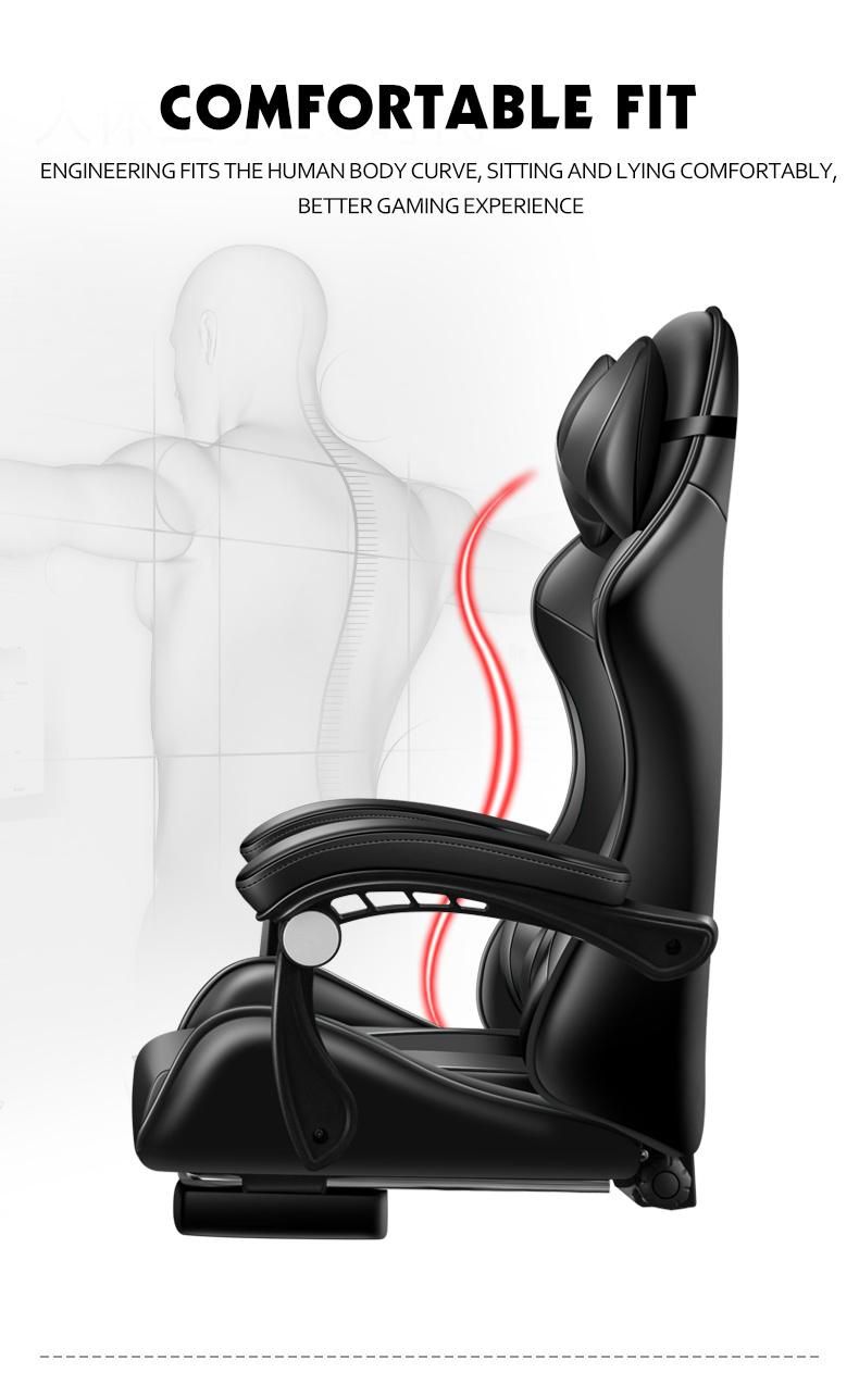 CE Approval PC Office Racing Computer Reclining Leather Silla Gamer Dropshipping Gaming Chair with Footrest