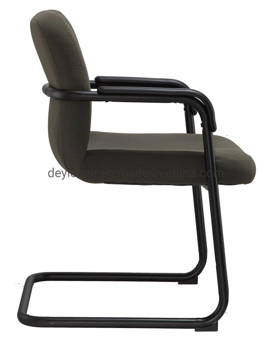 28 Tube 2.0mm Thickness Black Metal Coated Frame with PU Armrest Fabric Low Back Conference Chair