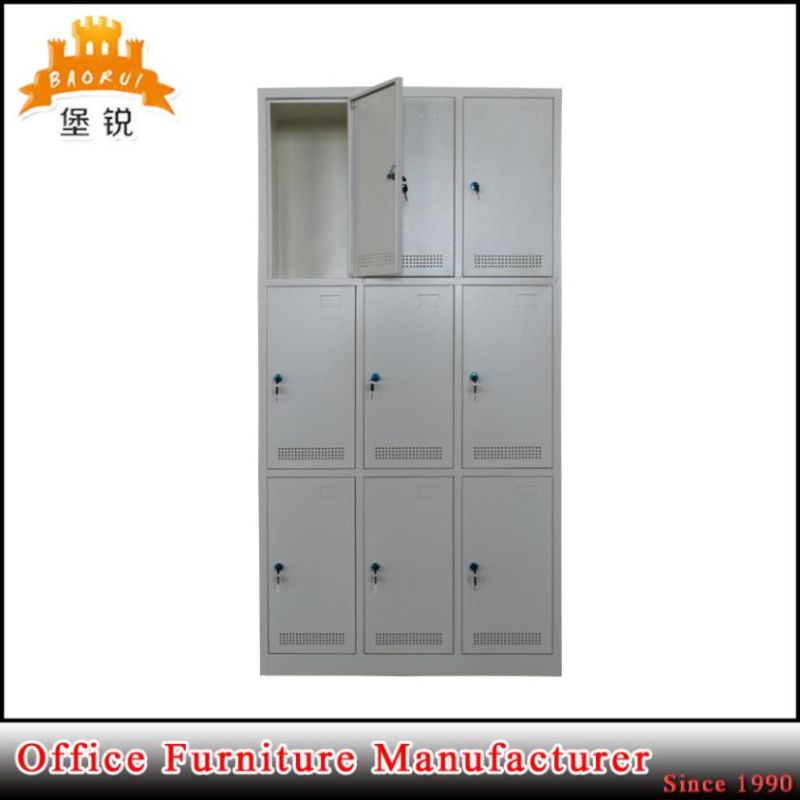 9-Door Steel Changing Room Lockable Clothing Simple Design Locker for Gym Club