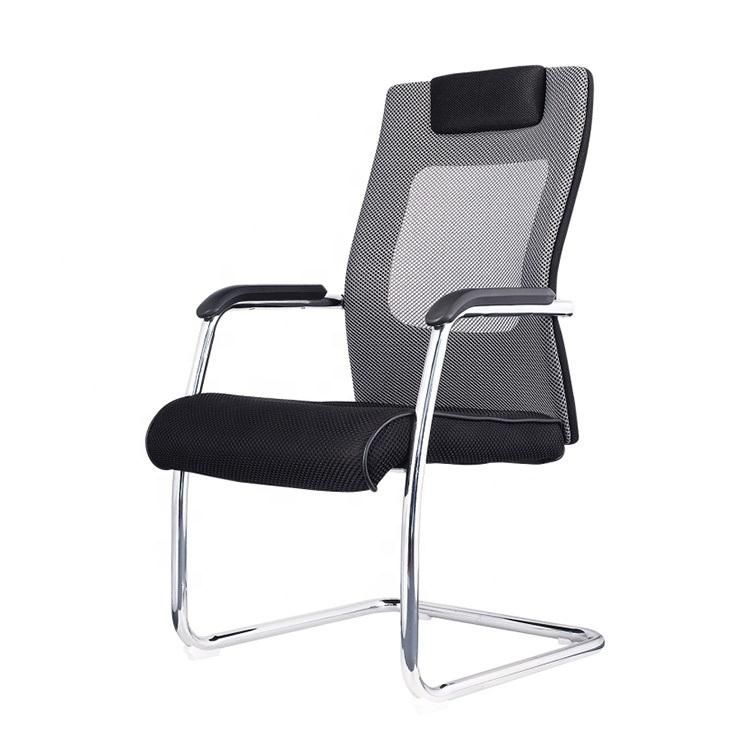 Durable Mesh Meeting Chair Used Office Manager Table Visitor Chair Without Wheels