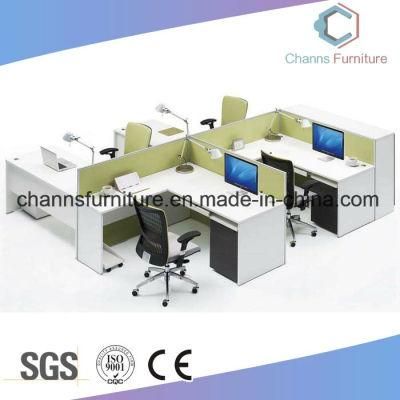 Modern L Shape Staff Table Wooden Workstation with Partition