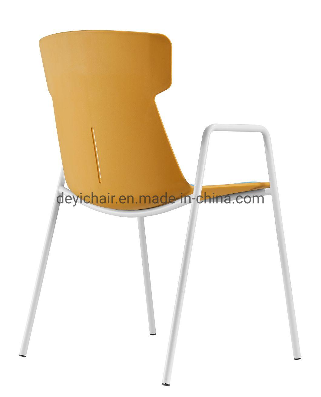 Plastic Shell with Seat Cushionwhite Color Chromed Finished 4 Legs Frame High Stool Chair