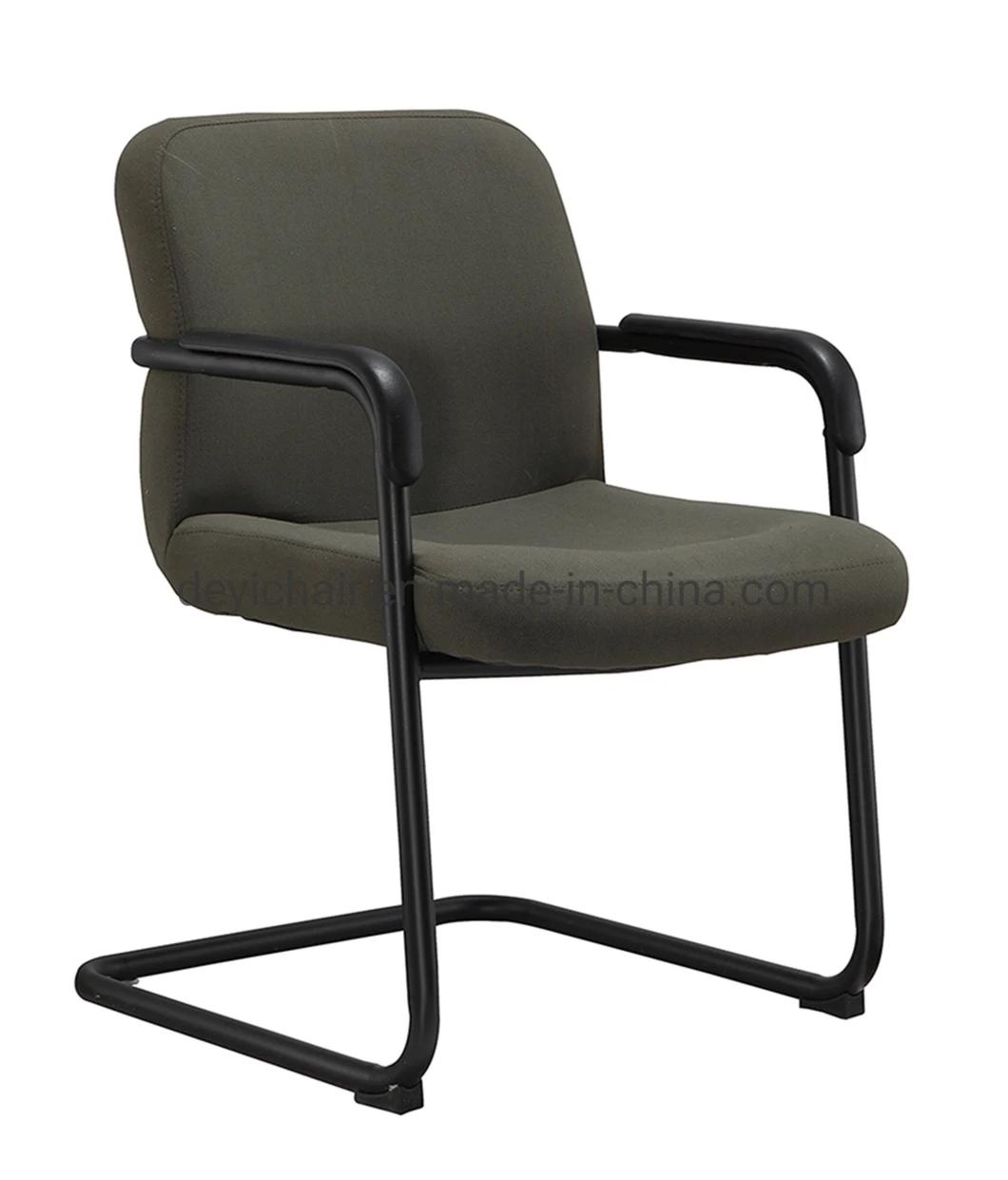 Low Back 28 Tube 2.0mm Thickness Black Metal Coated Frame with PU Armrest Fabric Conference Chair