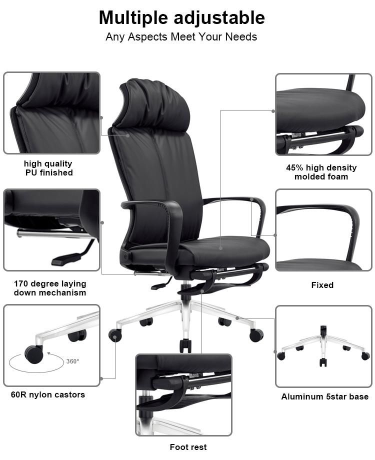 Factory Price PU Chair Ergonomic Chair with Footrest