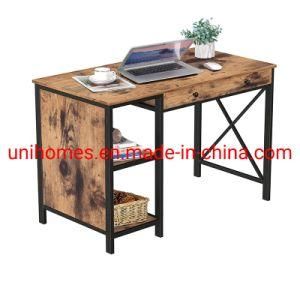 Study Computer Desk Home Office Writing Small Desk, Modern Simple Style PC Table, Black Metal Frame