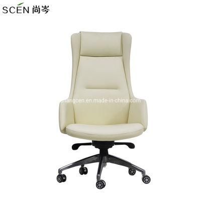 Foshan Newest Popular White Color Synthetic Leather Office Chair