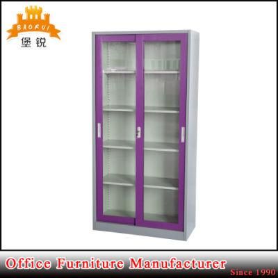 Low Cost New Design Steel Office Wall Mounted Sliding Glass Door File Cabinets Metal Cupboard