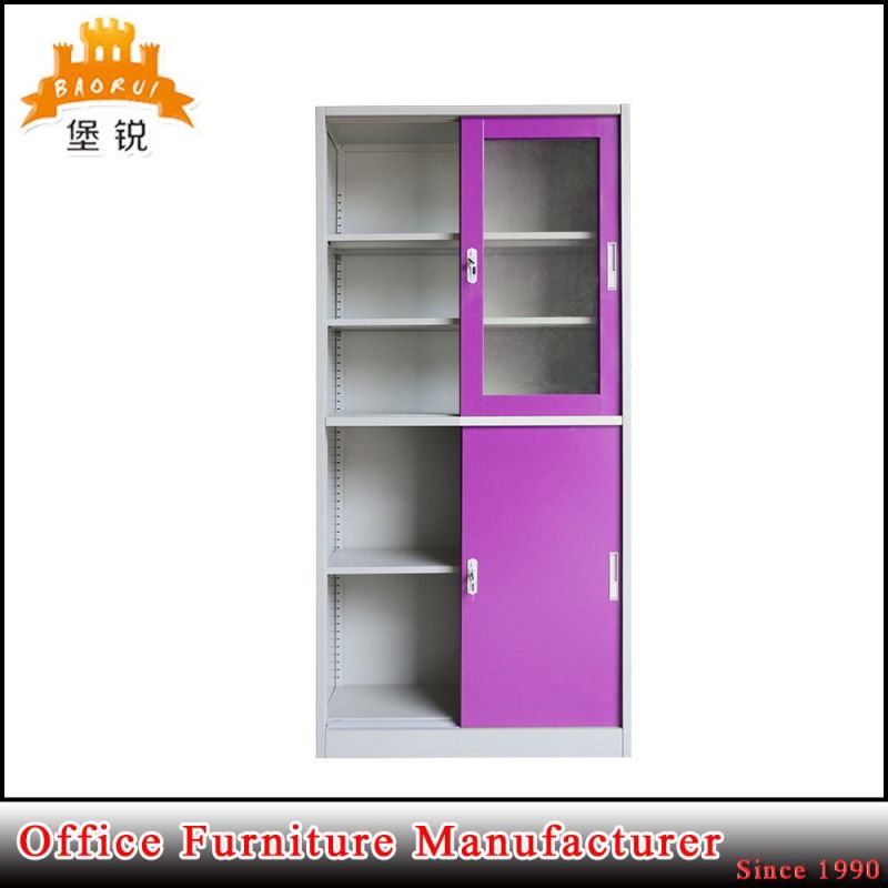 Glass Sliding Door Metal Storage Cabinet