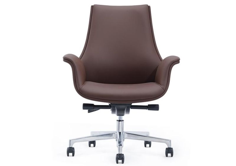 Modern Low Back Leather Reception Chair Commercial Guest Visitor Armchair