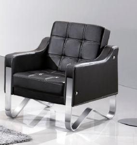 Balck Sofa with Little Square Backrest and Seat