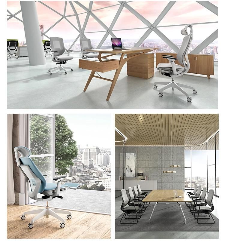 Fashion Ergonomic Comfortable Reclining Headrest Swivel Meeting Executive Manager Back Task Office Mesh Staff Chair