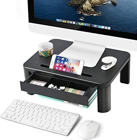 Height Adjustable Laptop Desk Computer Desk Monitor Stand with Drawer