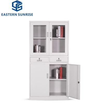 Office Furniture Metal 4 Door Half Glass Storage Cupboard Cabinet