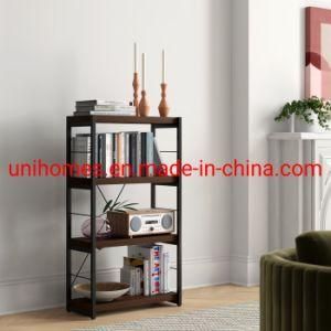 Bookshelf 3-Tier Wood and Metal Shelves Industrial Bookcase Furniture for Living Room&Bedroom