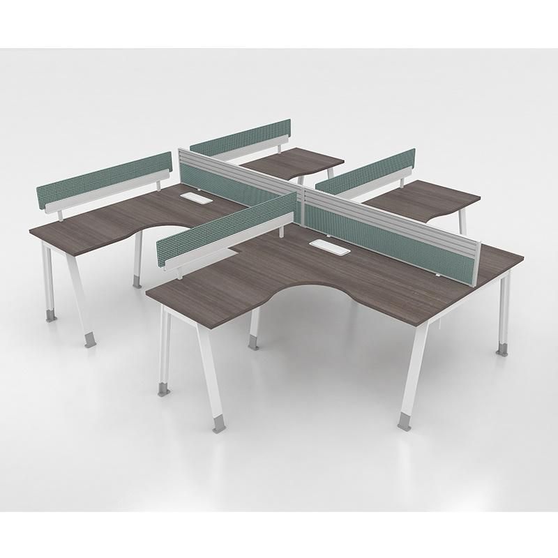 High Quality Modern Office Desk L Shaped Four Seats Office Workstation