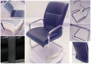 Best Seller Classic Chrome Metal Frame Fixed Base PU Leather Office Seat