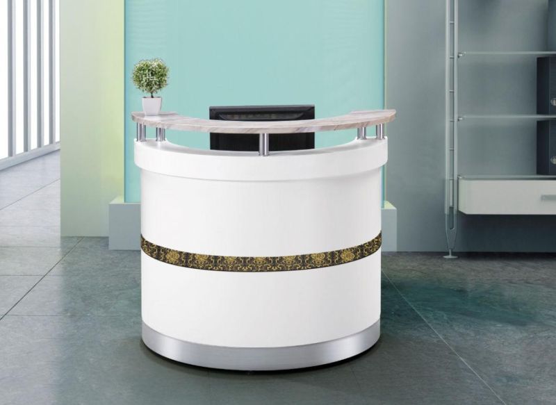 Modern Arc-Shaped Front Desk Counter Office Furniture Salon Reception Desk Design