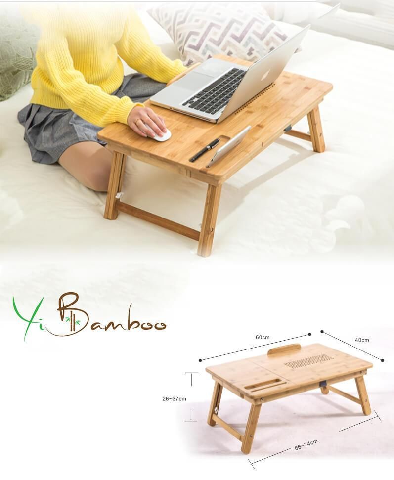 Customized Adjustable Foldable Laptop Tray Table Stand for Desk with Cooling Fan