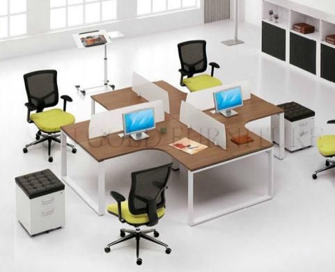 4-Seats Wooden Top and Steel Frame Office Workstation (SZ-WS131)