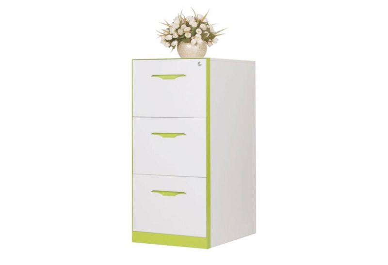 Steel Office Furniture Colorful Metal Vertical 3 Drawer Filing Cabinets