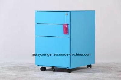 Blue Color 5 Caster Filing Mobile Cabinet