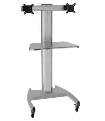 Mobile Computer Workstation Wheelbase 2-Monitor 10-24&quot; with Power Rail