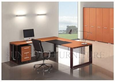 Stainless Steel Foot Wooden Top Executive Desk (SZ-OD212)