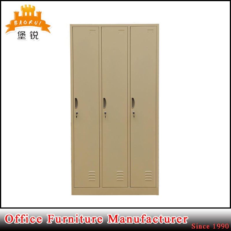 China Manufacture Supplier 3 Door Metal Wardrobe Cabinet