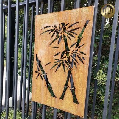 High Quality Corten Steel Garden Decorative Single Screen/ Laser Cut Fence Panel