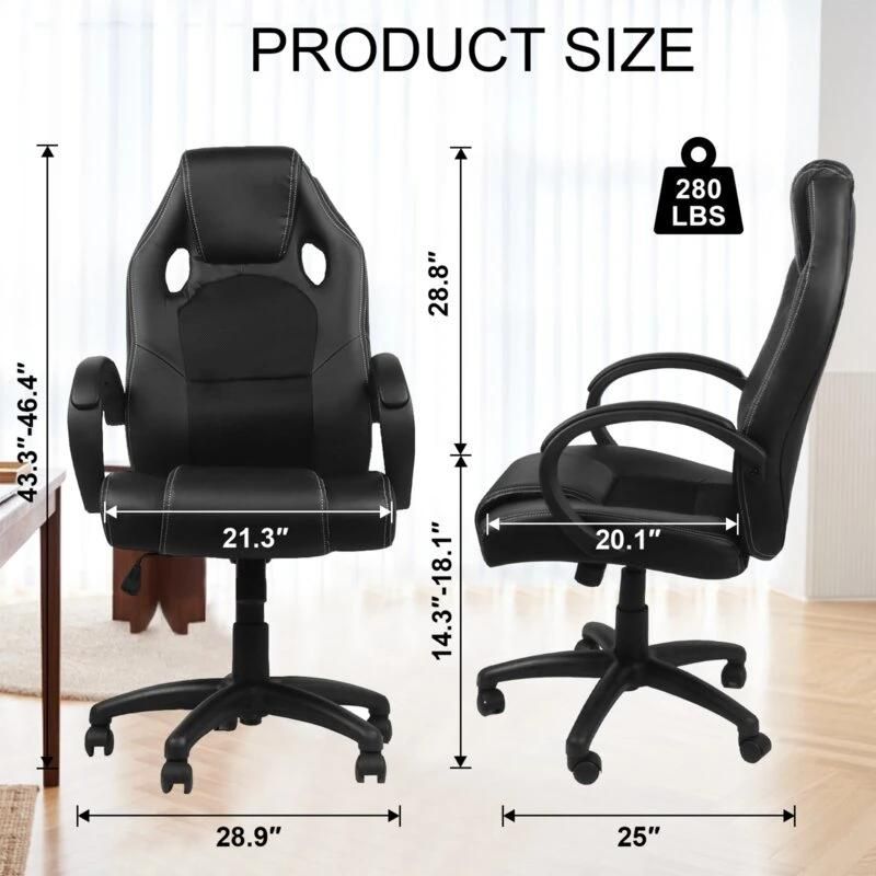 Adjustable Reclining Ergonomic Faux Leather Swiveling PC Racing Game Chair