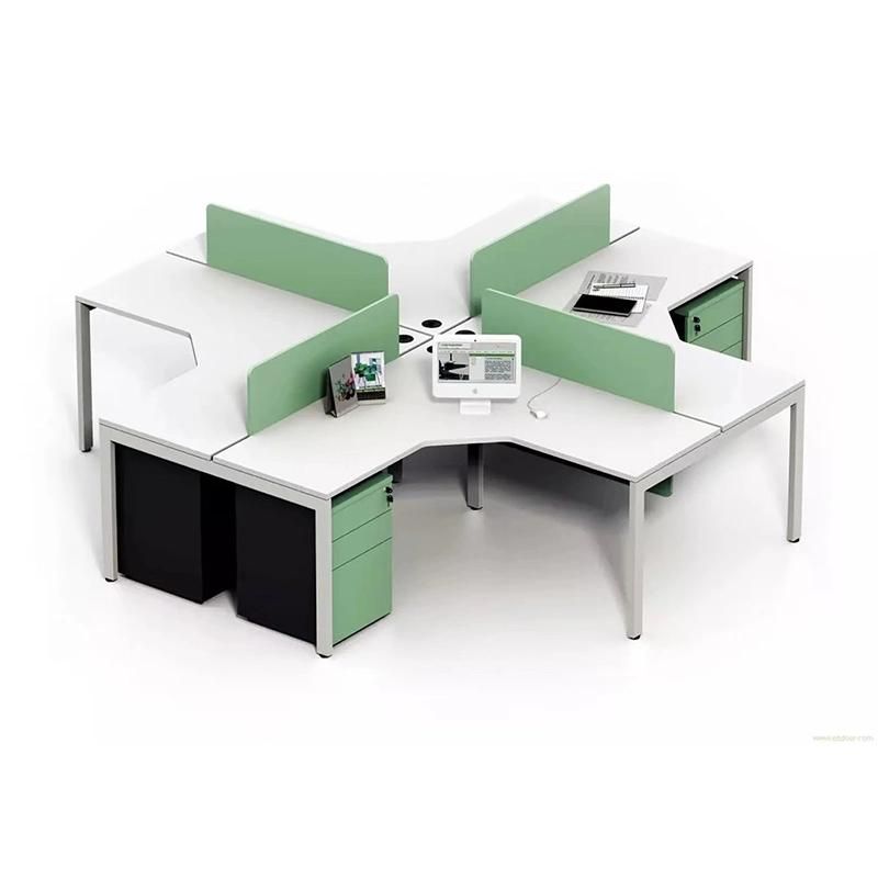 Modern Office Desk Furniture Melamine 4 Person Office Workstations