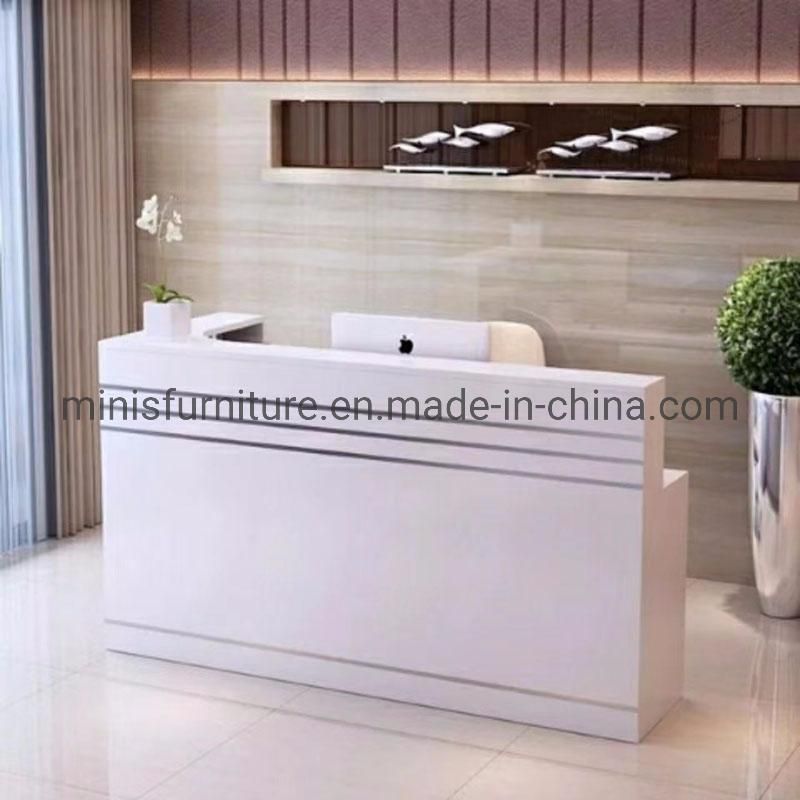 (M-RD603) High Quality Office/Hotel/Shops Furniture White Curved Front Table/Reception Desk