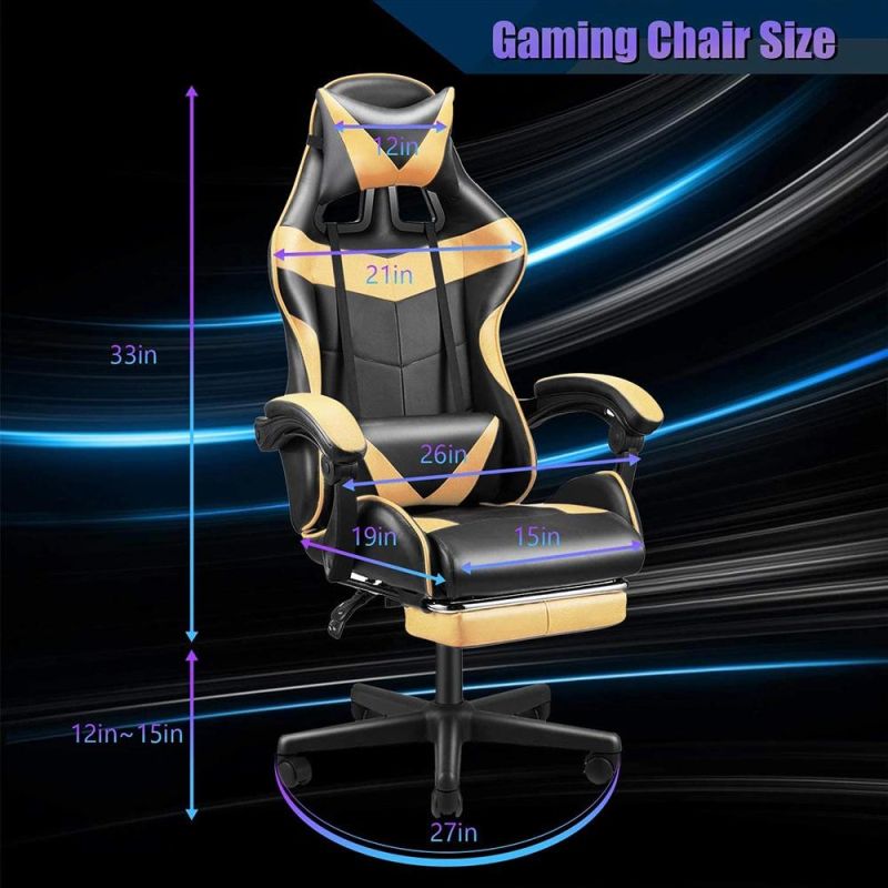 Gaming Chair High Back Adjustable Office PU Chair