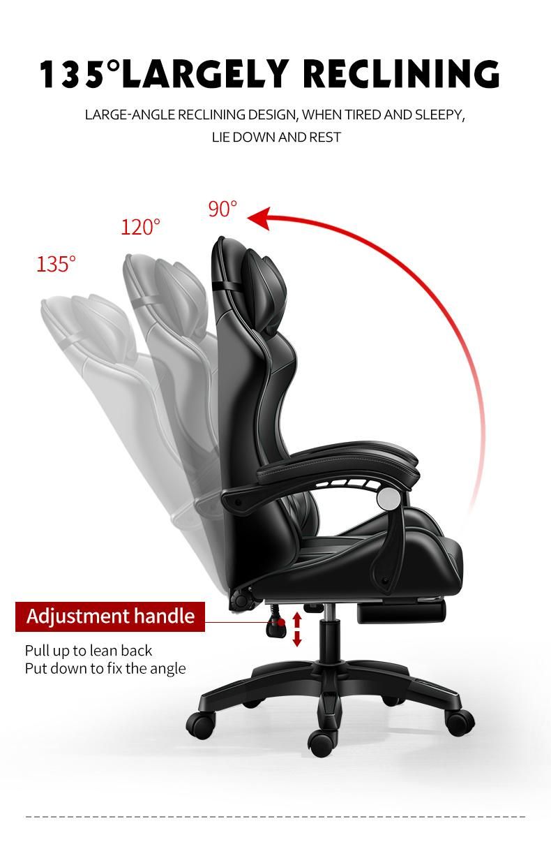 CE Approval PC Office Racing Computer Reclining Leather Silla Gamer Dropshipping Gaming Chair with Footrest