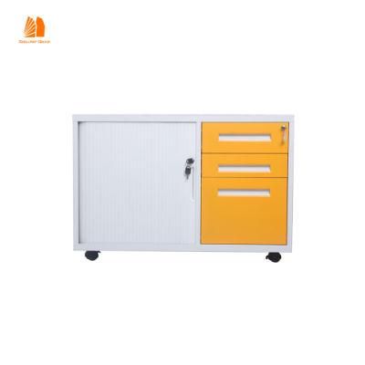 Mobile Cabinet Tambour Door Filing Cupboard with Drawers