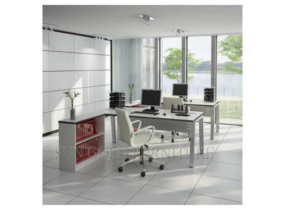 Cheap Price L Shape Office Desk White Office Table Office Furniture (SZ-OD120)