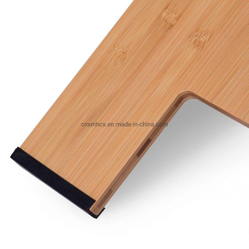 Natural Solid Bamboo Adjustable Height Standup Desk Top Laptop Desk