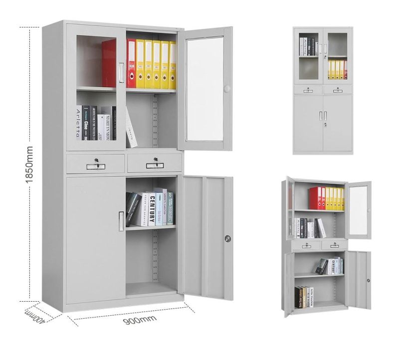 Grey Color Metal Office File Storage Cupboard Steel File Cabinets