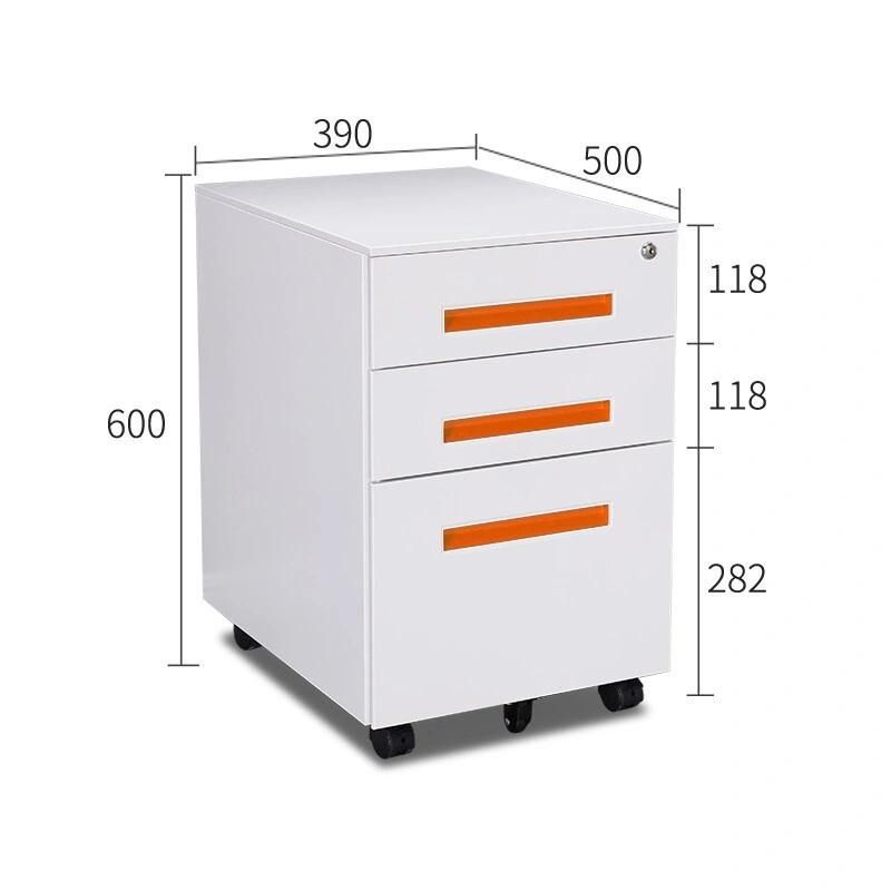 Factory 3 Drawer Steel Mobile Pedestal Filing Storage Cabinet