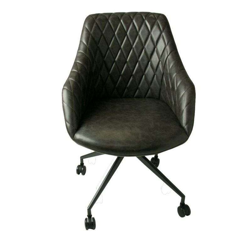 PU Leather Swivel Bar Chair with Wheels Lounge Bar Stool