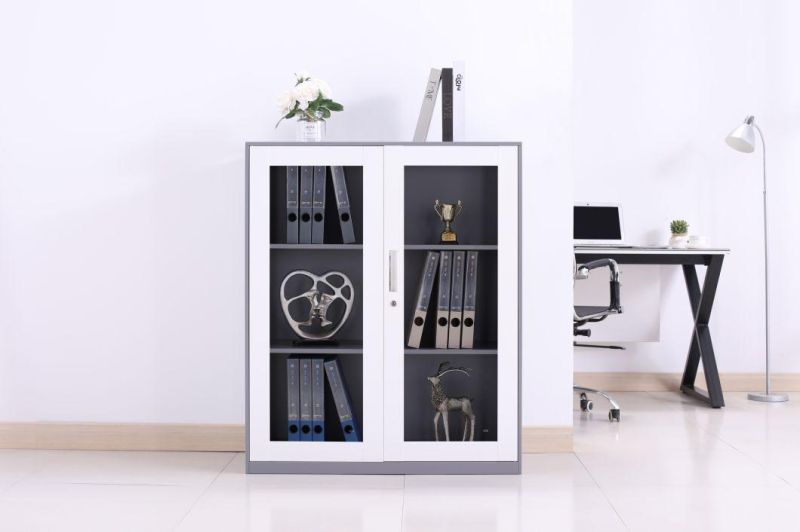 Modern Design Document Storage Glass Door File Cabinet