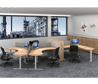 2022 90 Degree L Shape Electric Height Adjustable Sit to Stand Computer Desk 3 Legs