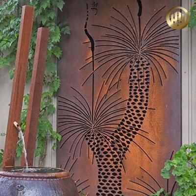 Single Corten Steel Panel Garden Decorative Screen
