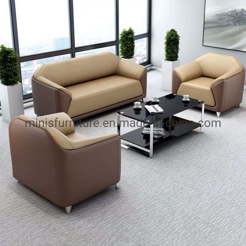 (M-SF31) Office/Lounge Good Quality Brown Fabric Sofas and Tables Furniture