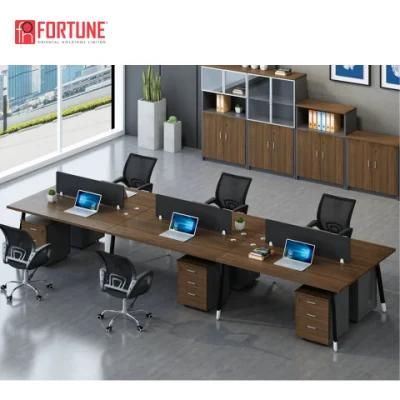Office Furniture Outlet 6 Person MFC Office Partition Wood Office Workstation