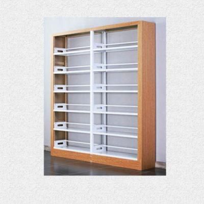 Fas-064 6 Layer Double-Sided Steel-Wood Bookshelf for Library/Book Shelf/Office
