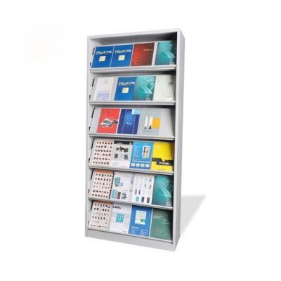 Metal Library Bookshelf Magazine Rack Steel Library Single Side Bookcases Shelves